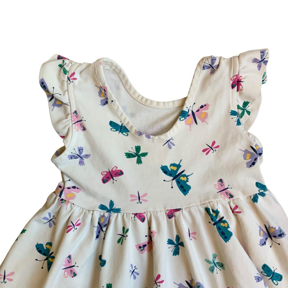 Hanna Andersson Butterfly Flutter Sleeve Skater Twirl Dress with Pockets - Picture 2 of 7